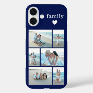 Funda iPhone 16 Plus Familia Moderna 6 Foto Azul Marino
