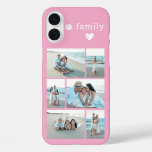 Funda iPhone 16 Plus Familia Moderna 6 Foto Rosa