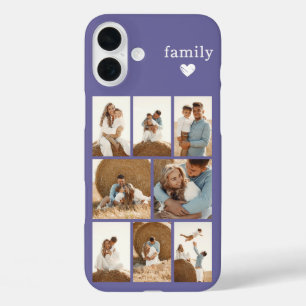 Funda iPhone 16 Plus Familia Moderna 8 Foto Púrpura