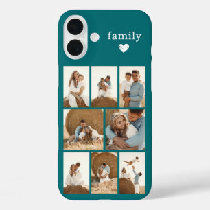 Funda iPhone 16 Plus Familia Moderna 8 Foto Verde Aguamarina