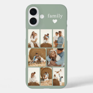 Funda iPhone 16 Plus Familia Moderna 8 Foto Verde Salvia