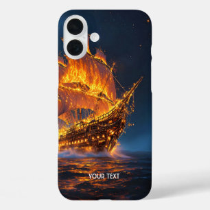Funda iPhone 16 Plus Fantasía Cuesta el Mar del Buque de Fuego