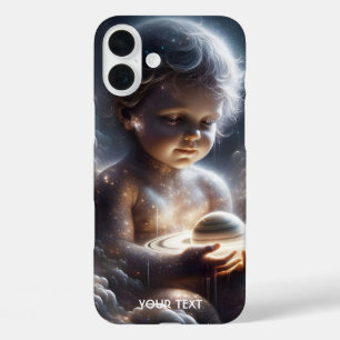 Funda iPhone 16 Plus Fantasía Cute de estrellas del espacio infantil