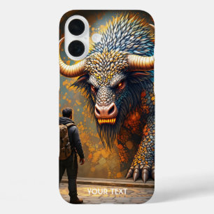 Funda iPhone 16 Plus Fantasía Cute Mítico Mosaico de Toro