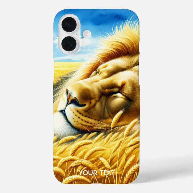 Funda iPhone 16 Plus Fantasía Cute Trigo León Durmiente (Reverso )