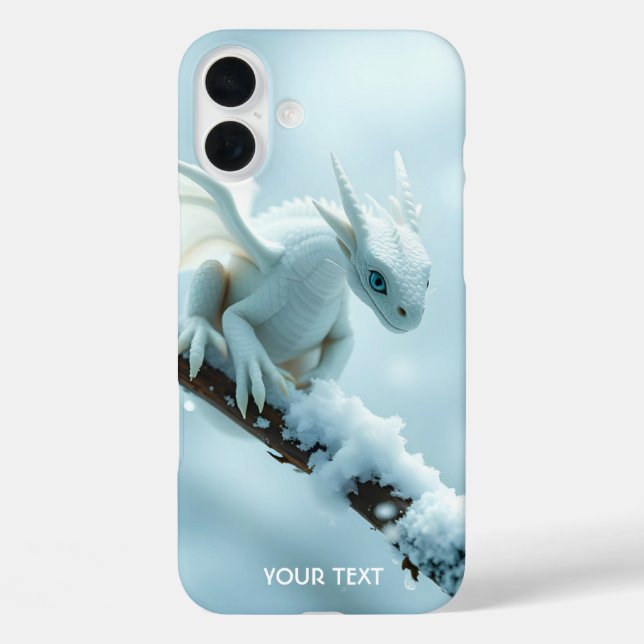 Funda iPhone 16 Plus Fantasía lindo Dragón de bebé blanco (Reverso )