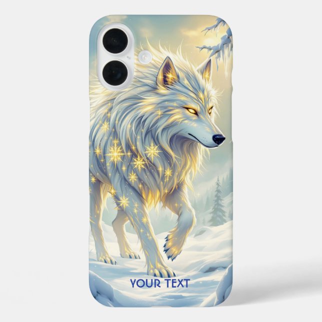 Funda iPhone 16 Plus Fantasía suave invierno de Lobo Blanco (Reverso )