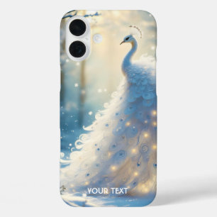Funda iPhone 16 Plus Fantasía suave nieve blanca Peacock