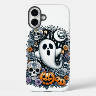 Funda iPhone 16 Plus Fantasma de Halloween y clipart