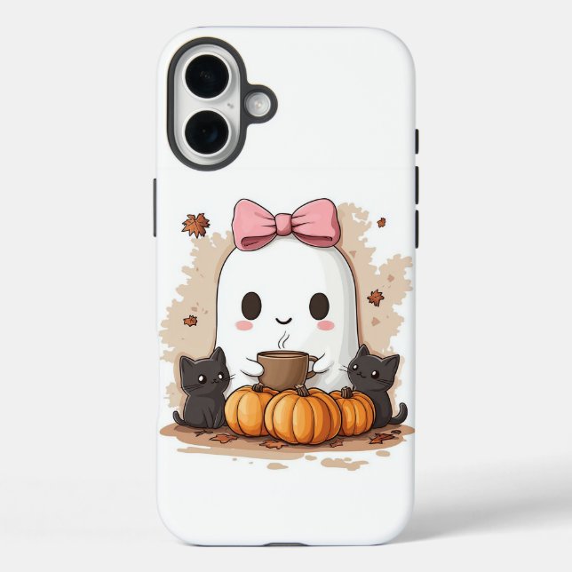 Funda iPhone 16 Plus Fantasma Kawaii (Reverso )
