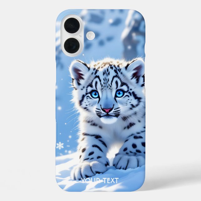 Funda iPhone 16 Plus Fantástico Cute Snow Baby Leopardo (Reverso )