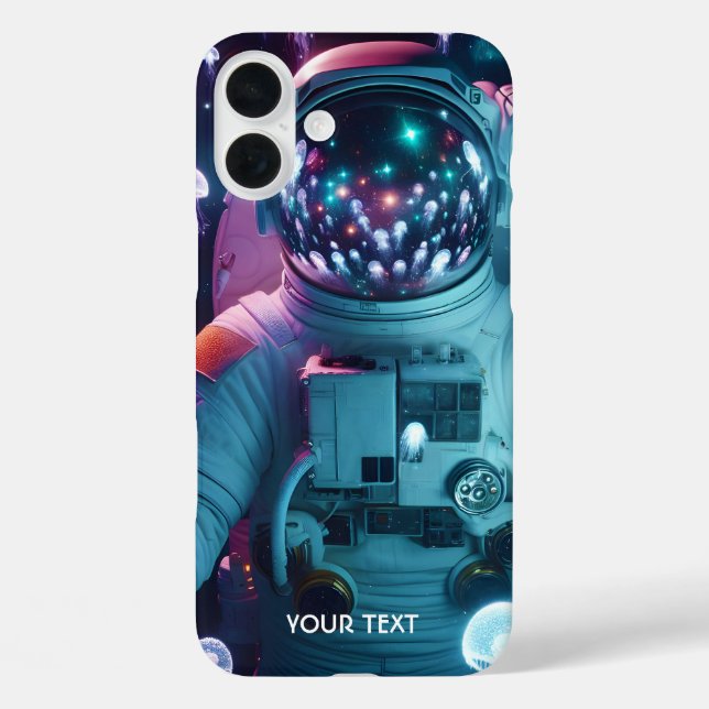 Funda iPhone 16 Plus Fantasy Cute Astronauta Espacio de medusas (Reverso )