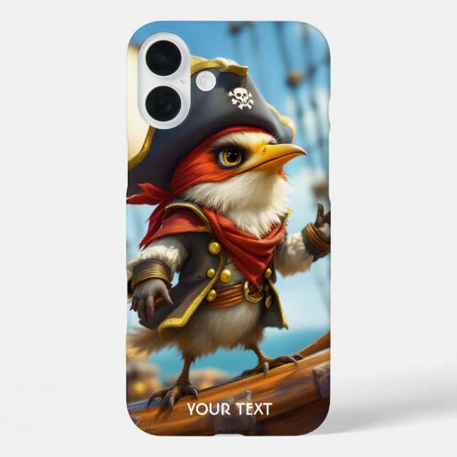 Funda iPhone 16 Plus Fantasy Cute Bird Captain Pirate (Reverso )
