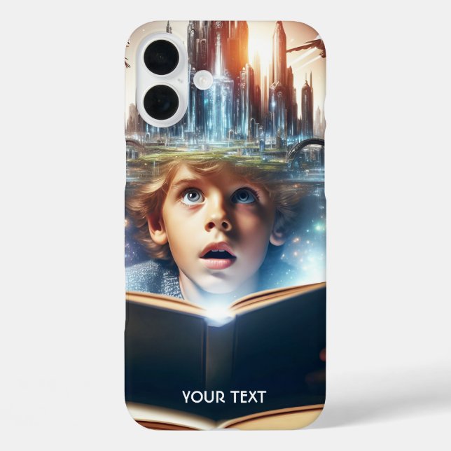 Funda iPhone 16 Plus Fantasy Cute Boy City Book (Reverso )