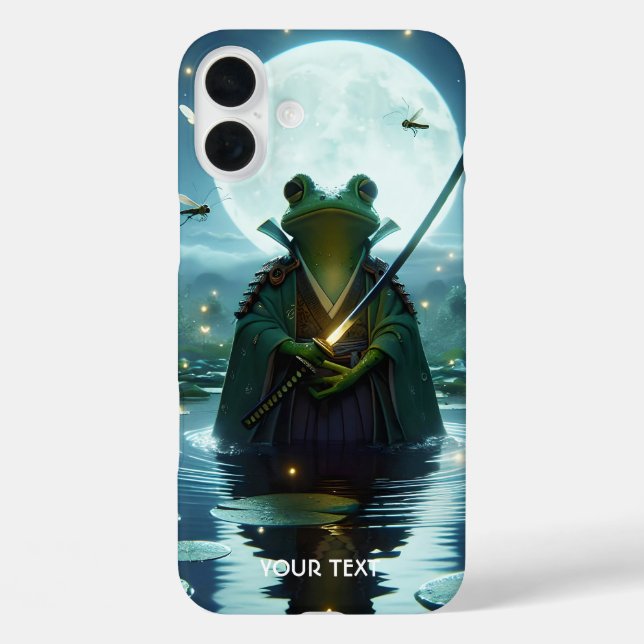 Funda iPhone 16 Plus Fantasy Cute Frog Samurai Katana (Reverso )