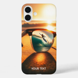 Funda iPhone 16 Plus Fantasy Cute Glasses Sunset Beach