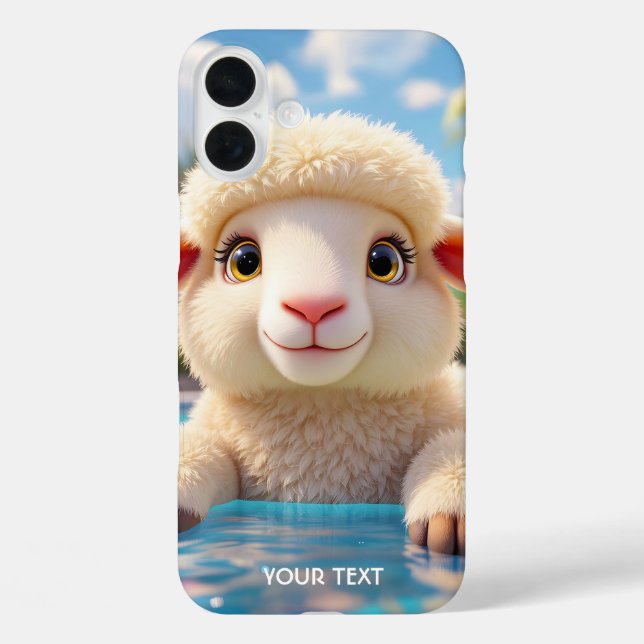 Funda iPhone 16 Plus Fantasy Cute Happy Sheep Pool (Reverso )