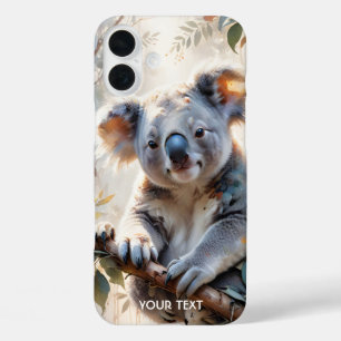 Funda iPhone 16 Plus Fantasy Cute Koala Tree Watercolor
