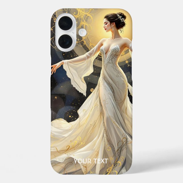 Funda iPhone 16 Plus Fantasy Cute Lady espacio de baile (Reverso )