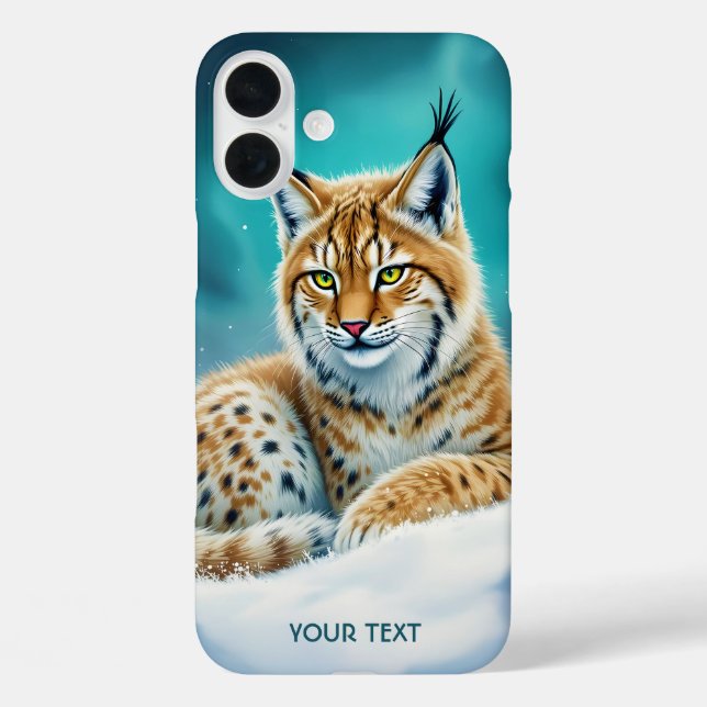 Funda iPhone 16 Plus Fantasy Cute Lynx Cub Winter (Reverso )