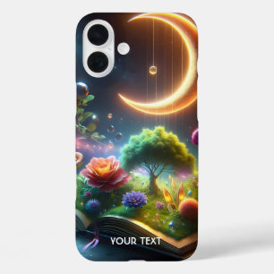 Funda iPhone 16 Plus Fantasy Cute Moon Garden Book