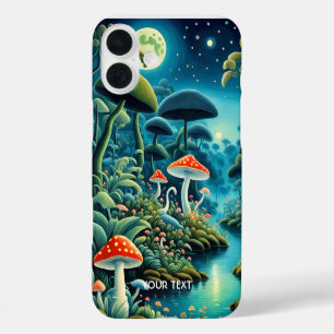 Funda iPhone 16 Plus Fantasy Cute Mushrooms Forest Moon