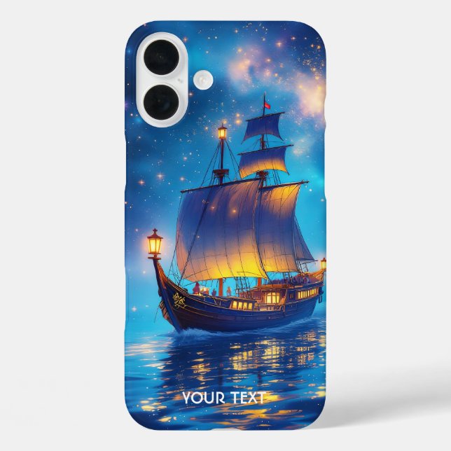Funda iPhone 16 Plus Fantasy Cute Night Bot Sea (Reverso )