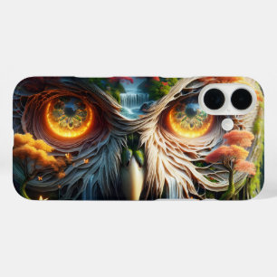 Funda iPhone 16 Plus Fantasy Cute Owl Waterfall Treys