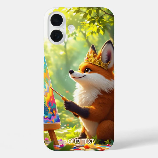 Funda iPhone 16 Plus Fantasy Cute Painting King Fox (Reverso )