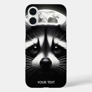 Funda iPhone 16 Plus Fantasy Cute Racoon Face Moon