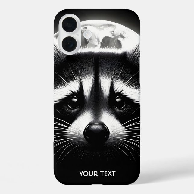Funda iPhone 16 Plus Fantasy Cute Racoon Face Moon (Reverso )
