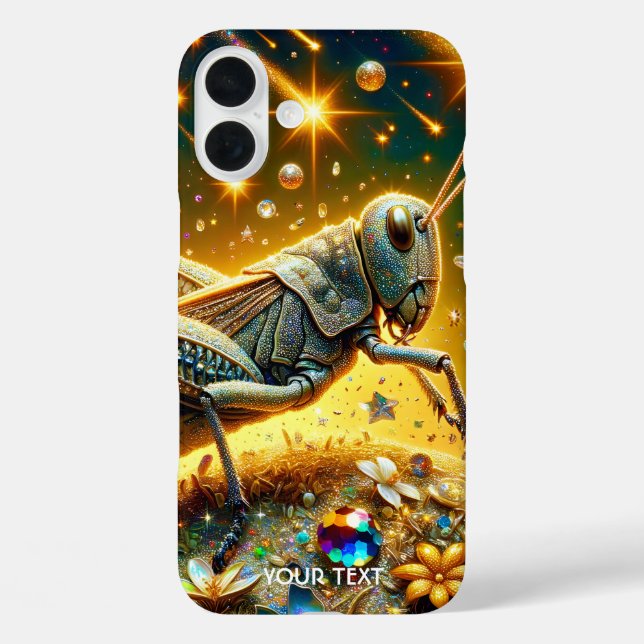 Funda iPhone 16 Plus Fantasy Cute Sequin Grasshopper Stars (Reverso )