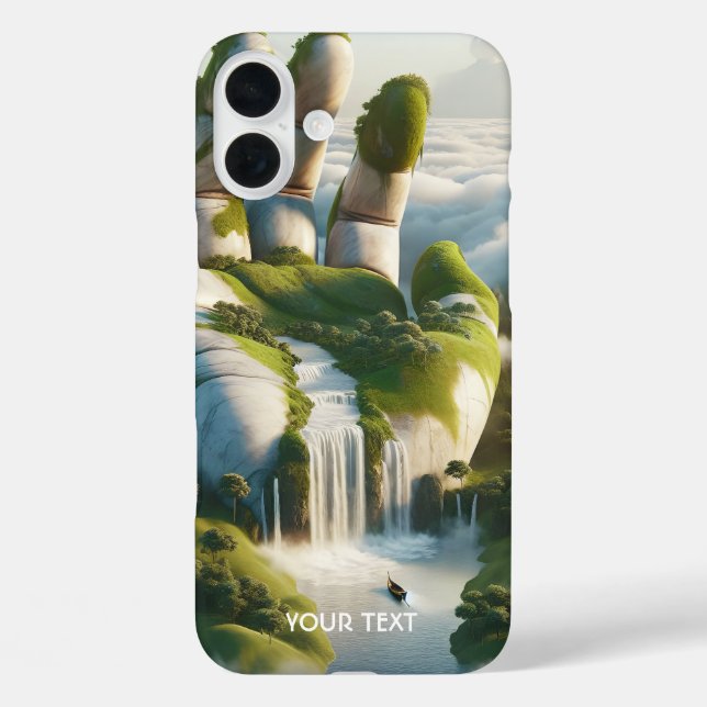 Funda iPhone 16 Plus Fantasy Nubes de bosque de manos cortas (Reverso )