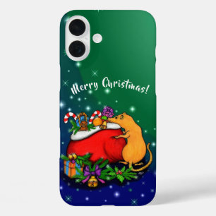 Funda iPhone 16 Plus Feliz Navidad con el príncipe rata