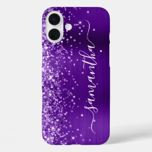 Funda iPhone 16 Plus Femenino Indigo Purpura Brillante Firma