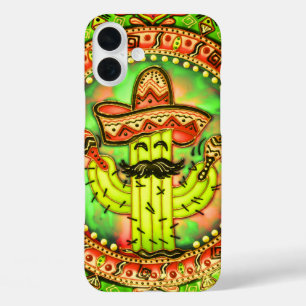 Funda iPhone 16 Plus Fiesta mexicana Cinco de Mayo Sombrero Gorra Verde