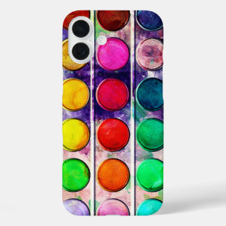 Funda iPhone 16 Plus Fino arte divertido caja de colores de pintura col