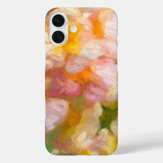 Funda iPhone 16 Plus Flor suave pintada abstracta (Reverso )
