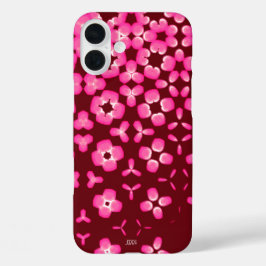 Funda iPhone 16 Plus Floral abstracta rosa de Borgoña