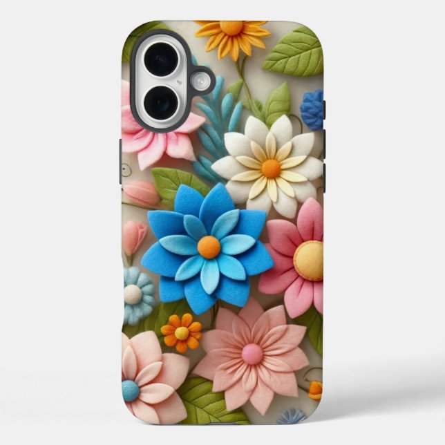 Funda iPhone 16 Plus Floral de color pastel (Reverso )