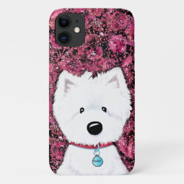 Funda iPhone 16 Plus Floral de Impresiones Westie de KiniArt