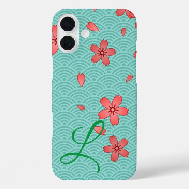 Funda iPhone 16 Plus Floral japonesa de cerezo (Reverso )