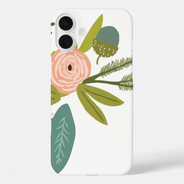 Funda iPhone 16 Plus Floral y fauna (Reverso )