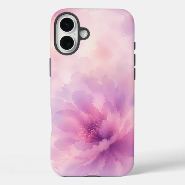 Funda iPhone 16 Plus Florecimiento abstracto de lavanda rosa acuarela (Reverso )