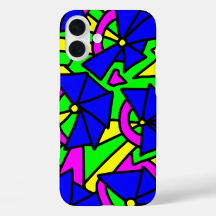 Funda iPhone 16 Plus Flores azules Doodle Art