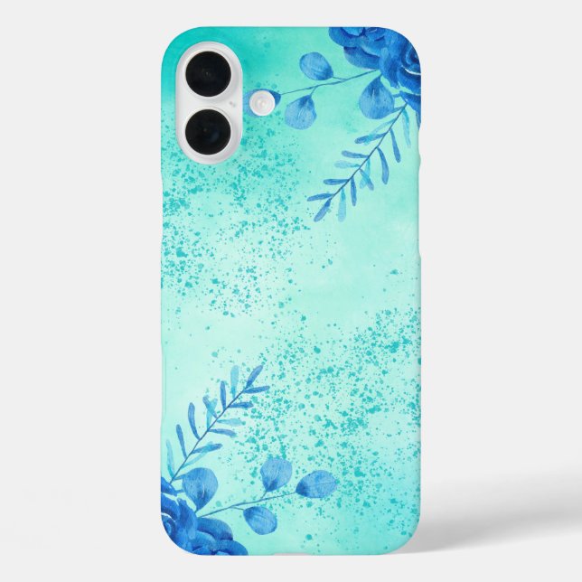 Funda iPhone 16 Plus Flores de acuarela de cereza (Reverso )