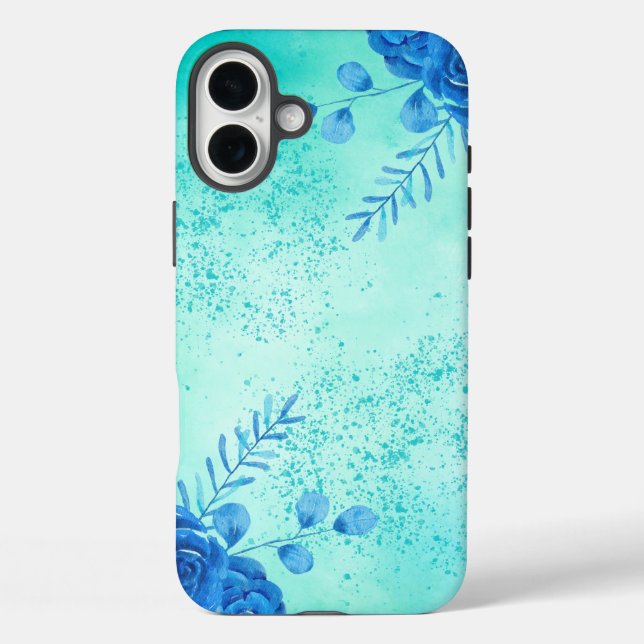 Funda iPhone 16 Plus Flores de acuarela de cereza (Reverso )