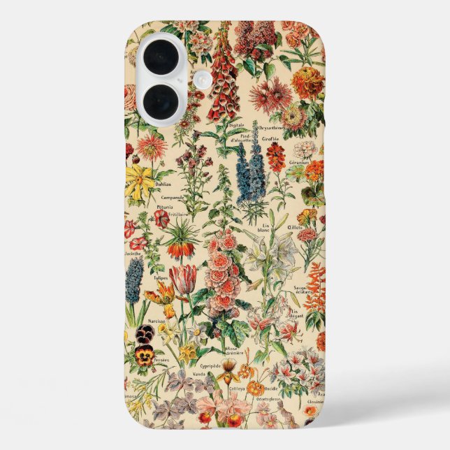 Funda iPhone 16 Plus Flores de época (Reverso )
