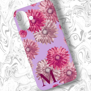 Funda iPhone 16 Plus Flores de margarita rosada Gerbera en flor de lava