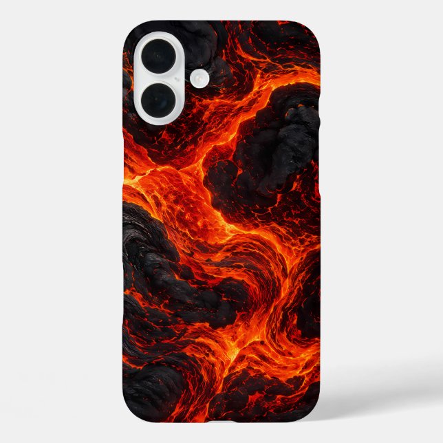Funda iPhone 16 Plus Flujo de Lava Fundida Patrón Abstracto (Reverso )